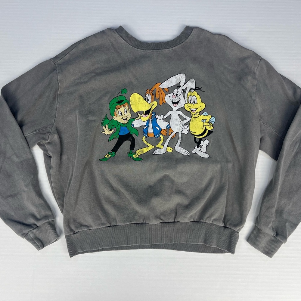 General Mills Cereal Cropped Grey Crewneck- XS